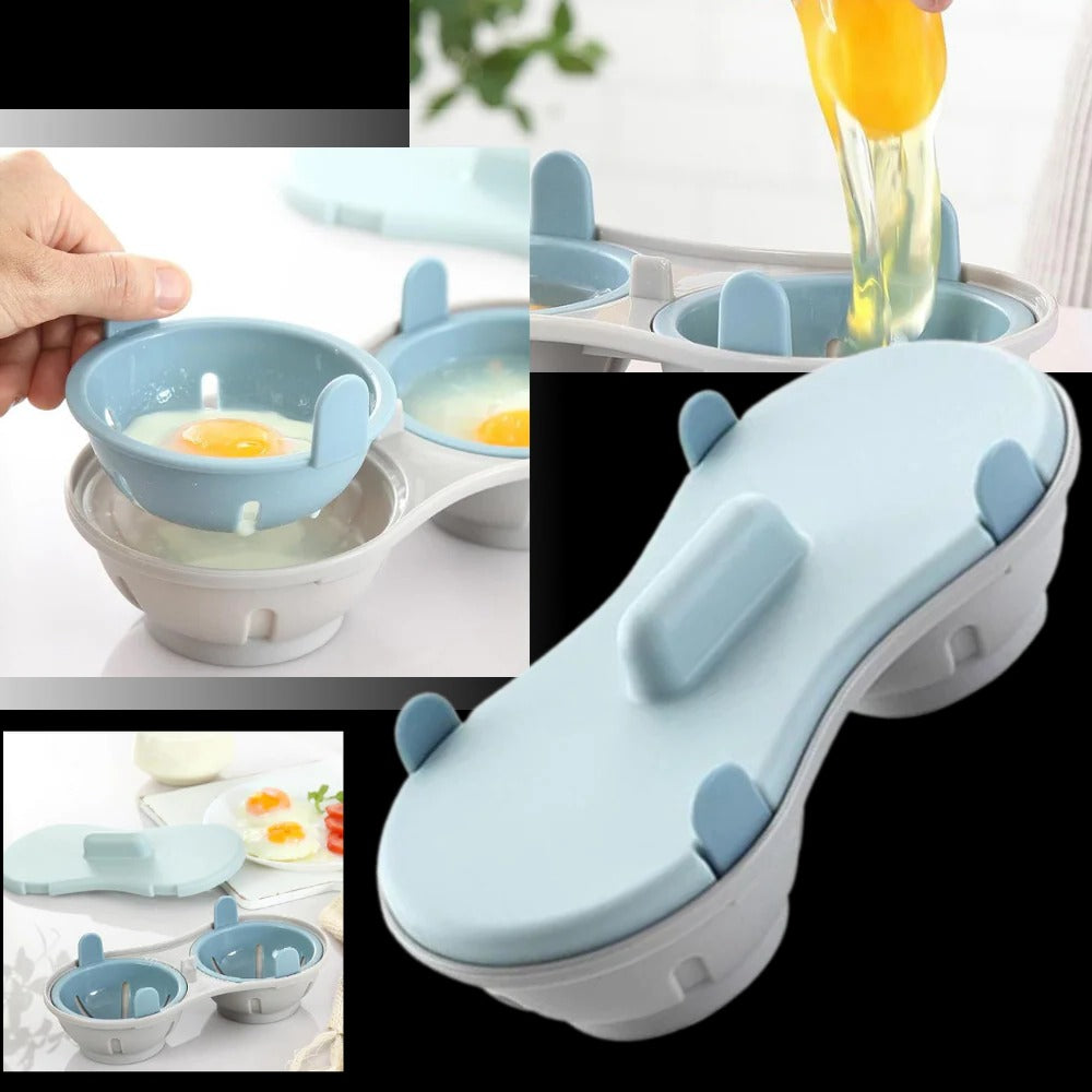 Cuiseur vapeur à œufs compact avec pochons en silicone