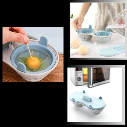 Cuiseur vapeur à œufs compact avec pochons en silicone