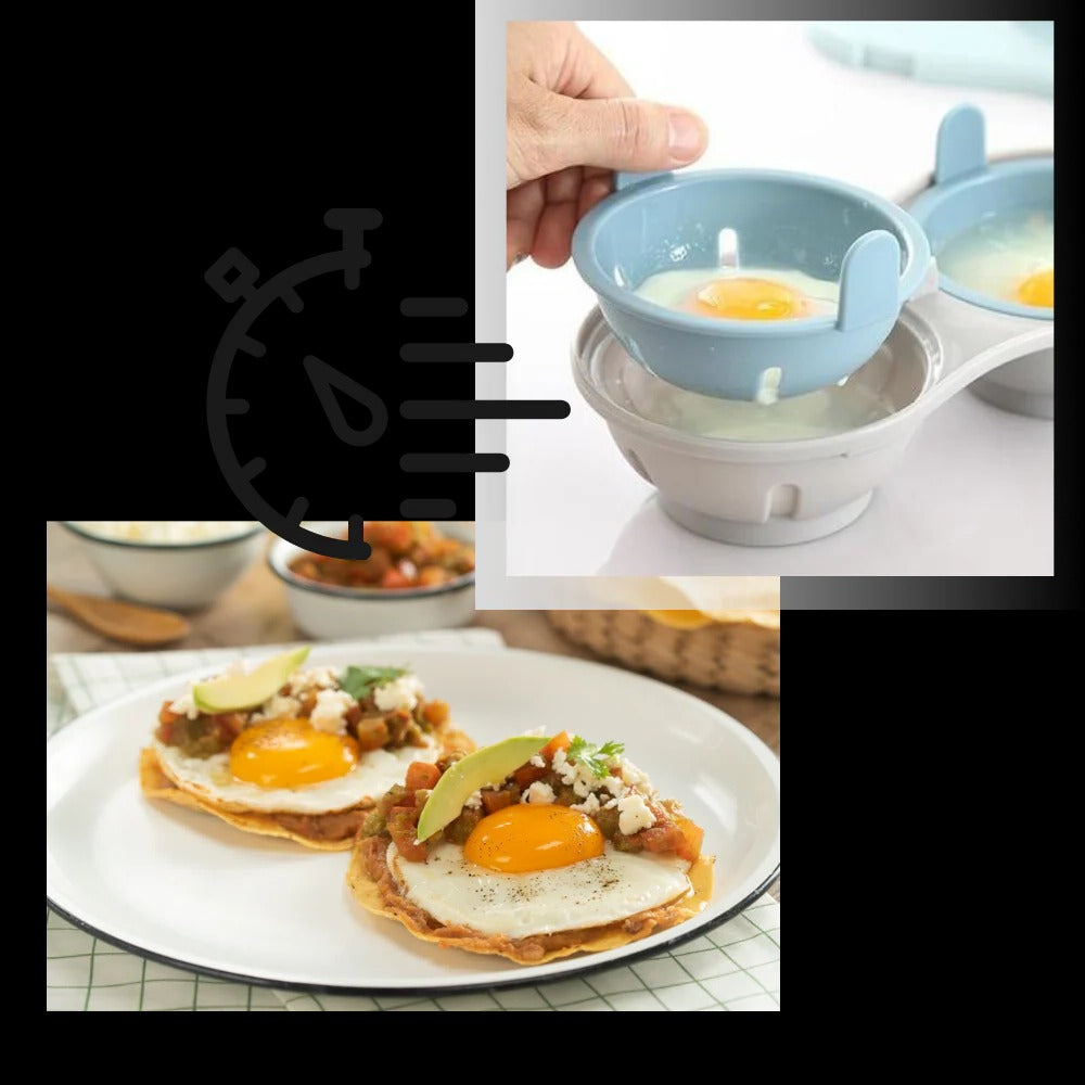 Cuiseur vapeur à œufs compact avec pochons en silicone