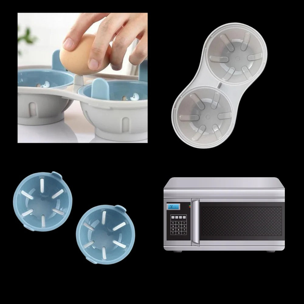 Cuiseur vapeur à œufs compact avec pochons en silicone