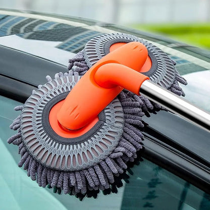 Serpillère de lavage auto extensible avec long manche et tête rotative