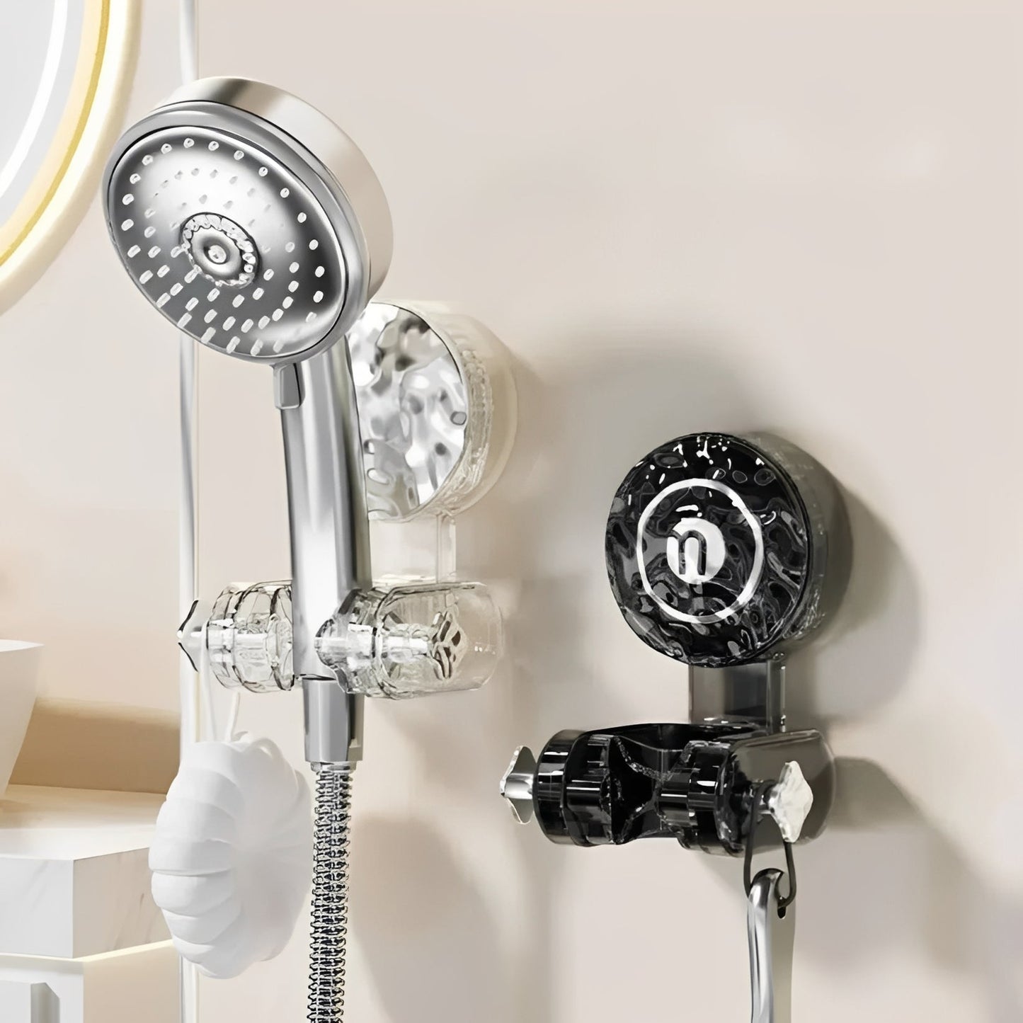Support de pommeau de douche réglable avec ventouse puissante