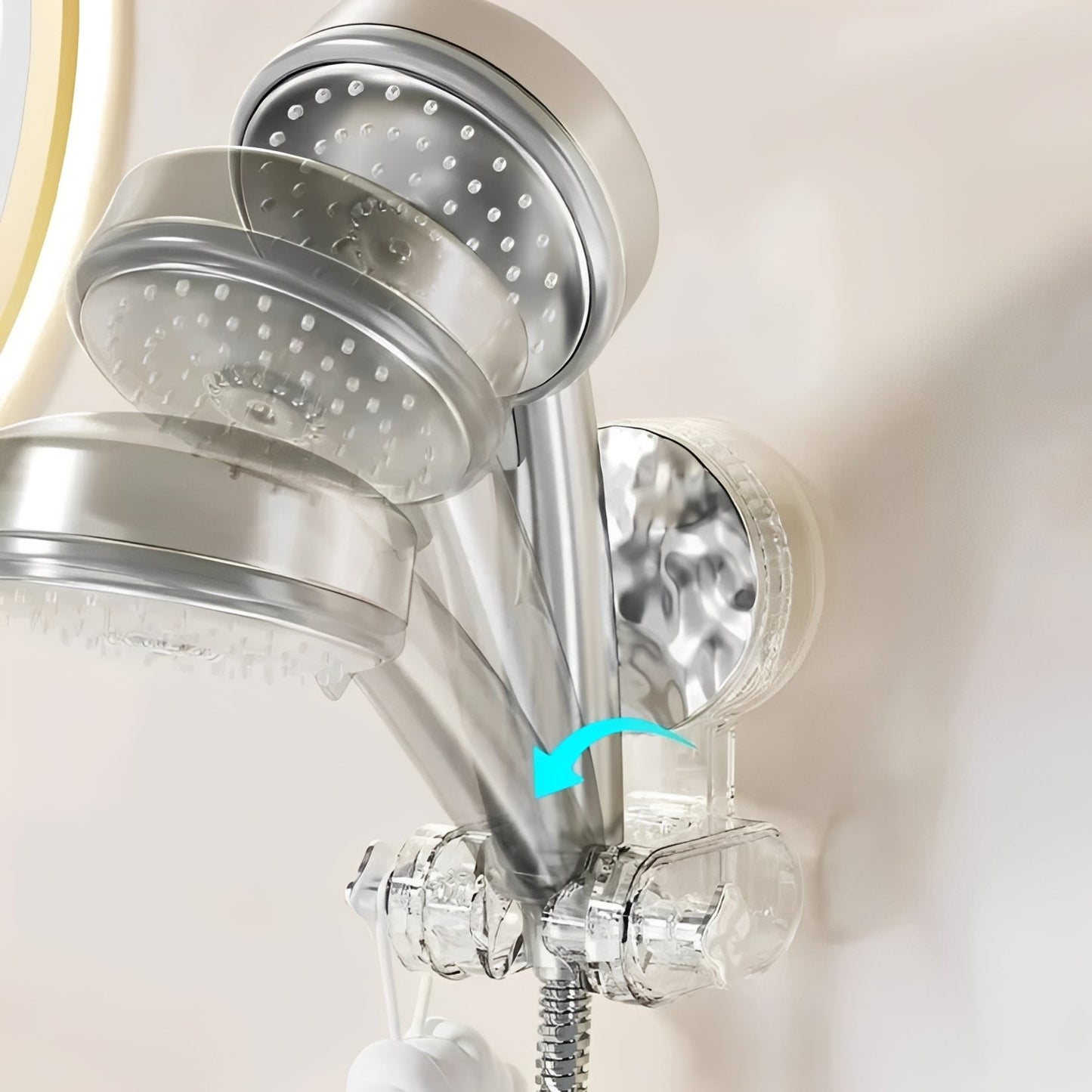 Support de pommeau de douche réglable avec ventouse puissante