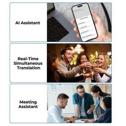 Smart Translation Earbuds | Real-Time Voice Translation with Dual Microphones | Bluetooth Connectivity for Seamless Communication