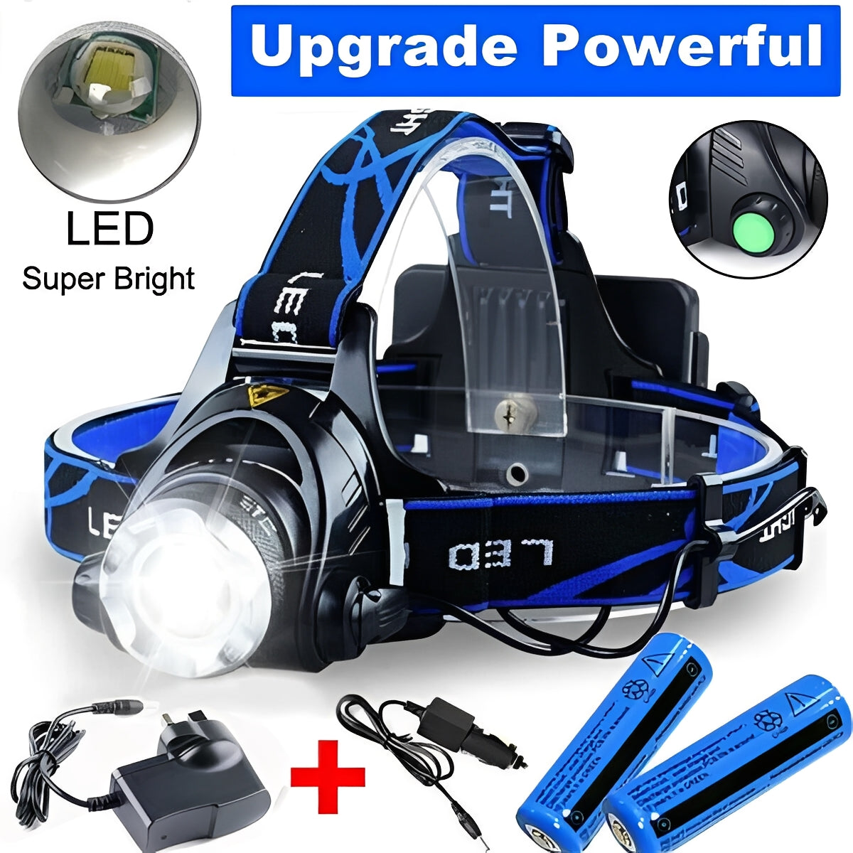Lampe frontale LED puissante et réglable avec plusieurs modes d'éclairage