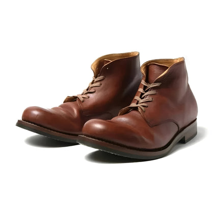 Bottes montantes pour hommes en similicuir à lacets