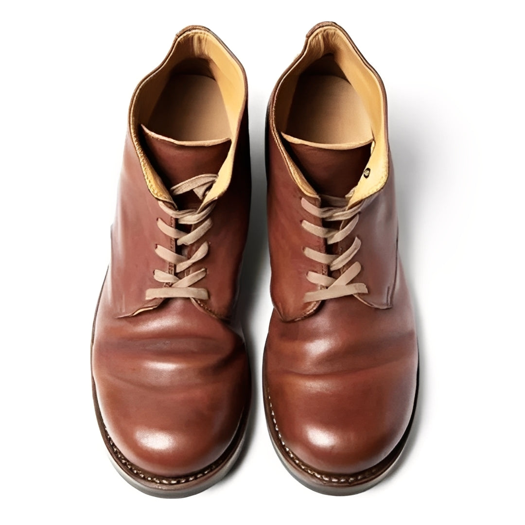 Bottes montantes pour hommes en similicuir à lacets