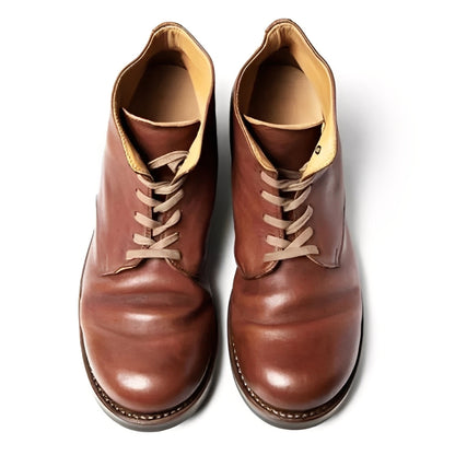 Bottes montantes pour hommes en similicuir à lacets