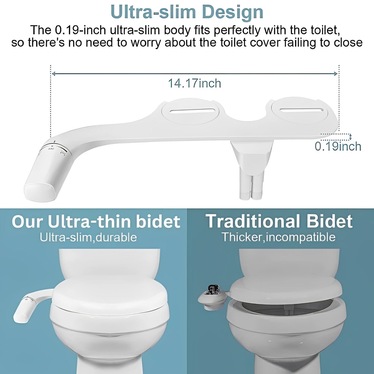 Buse de bidet double pour siège de toilette