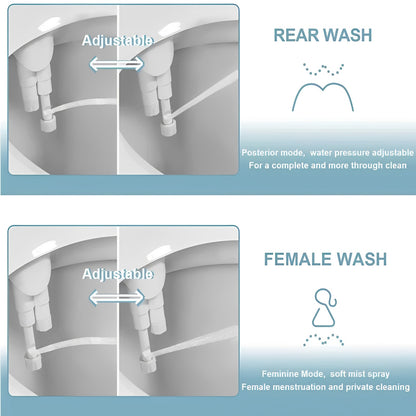Buse de bidet double pour siège de toilette