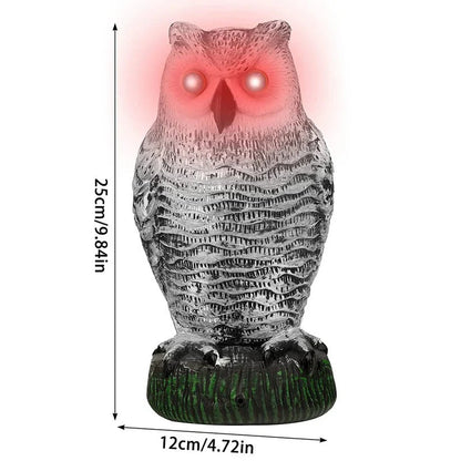 Statue d'épouvantail solaire en forme de hibou à détecteur de mouvement