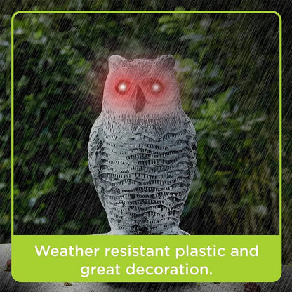 Statue d'épouvantail solaire en forme de hibou à détecteur de mouvement
