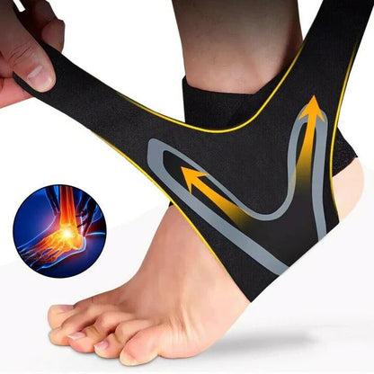 Bandage de compression respirant pour la cheville avec sangle de maintien croisée