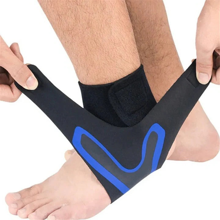 Bandage de compression respirant pour la cheville avec sangle de maintien croisée