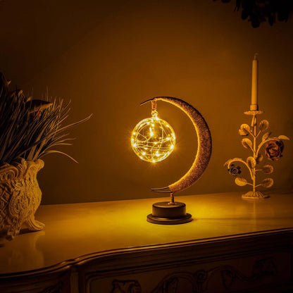 Glowing Moon Globe Table Lamp with Realistic Texture - Ortekor