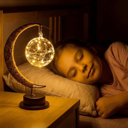 Lampe de table sphère lunaire lumineuse avec texture réaliste