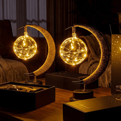 Lampe de table sphère lunaire lumineuse avec texture réaliste