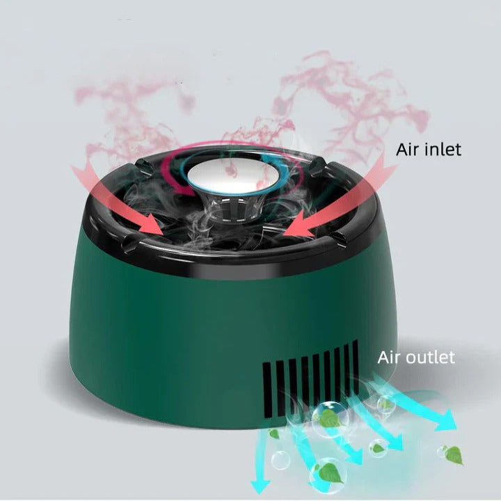 Cendrier de voyage compact avec système de filtration de fumée