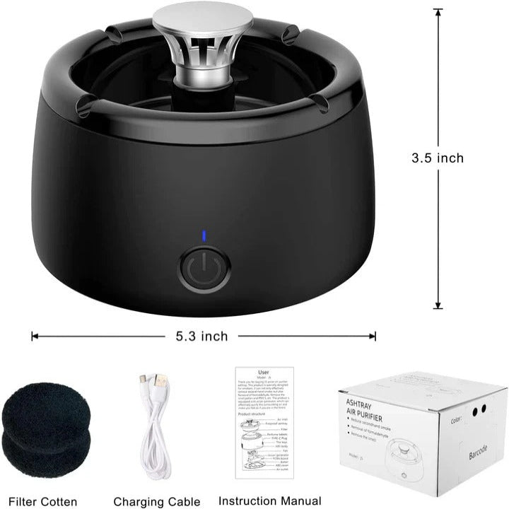 Cendrier de voyage compact avec système de filtration de fumée