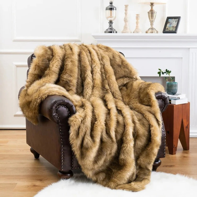 Couverture polaire douce en fausse fourrure