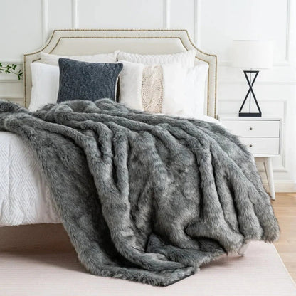 Couverture polaire douce en fausse fourrure