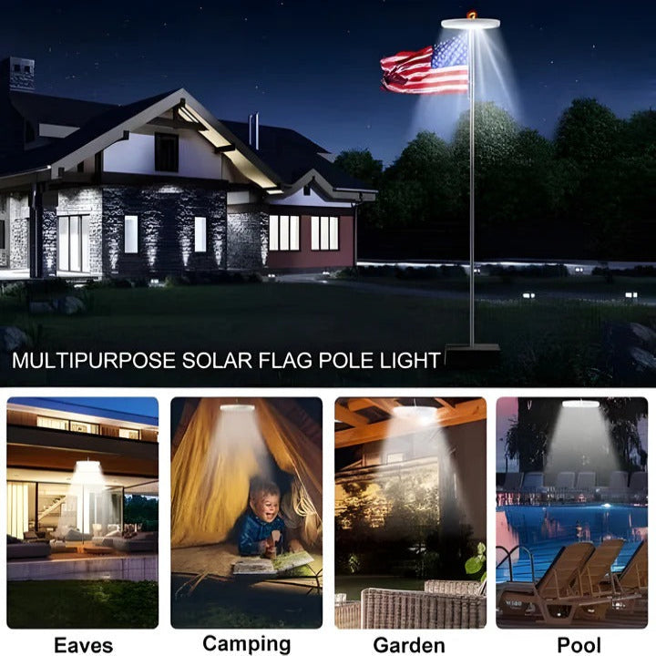 Kit d'éclairage LED pour mât de drapeau extérieur lumineux