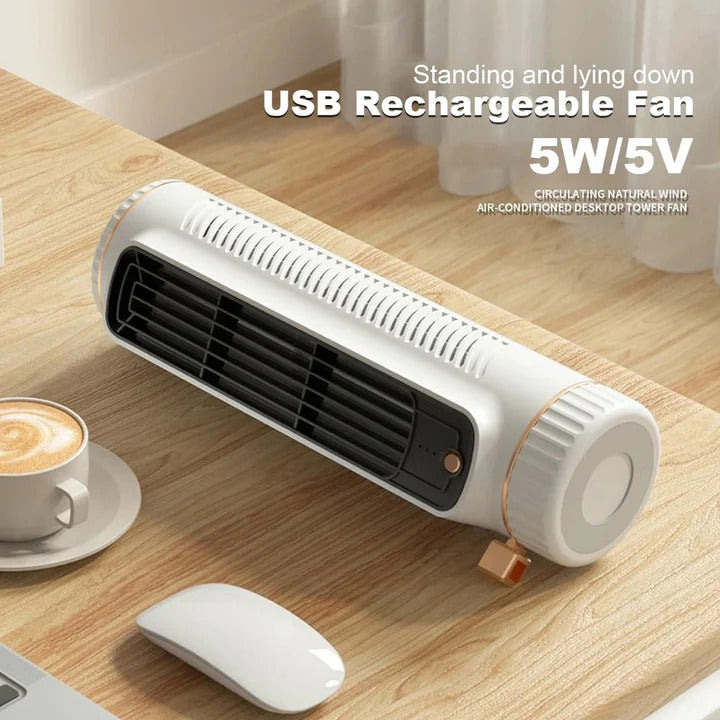 Ventilateur de bureau compact et silencieux avec batterie rechargeable