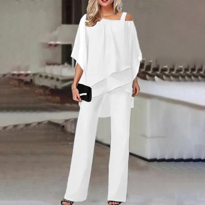 Ensemble tailleur femme tendance à épaules dénudées