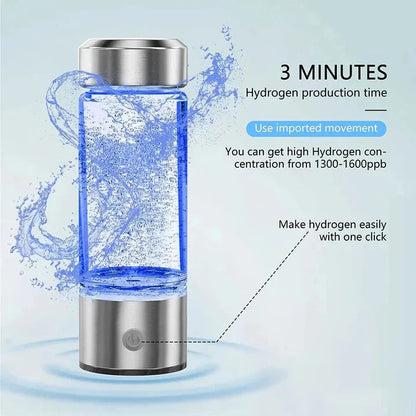 Bouteille d'eau alcaline compacte avec base USB rechargeable