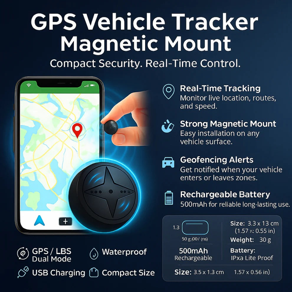 Traceur GPS de voiture puissant à fixation magnétique