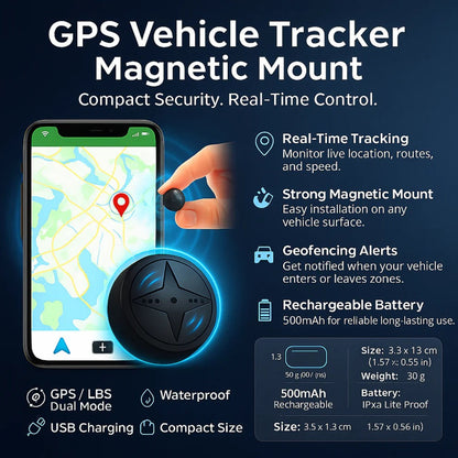 Traceur GPS de voiture puissant à fixation magnétique