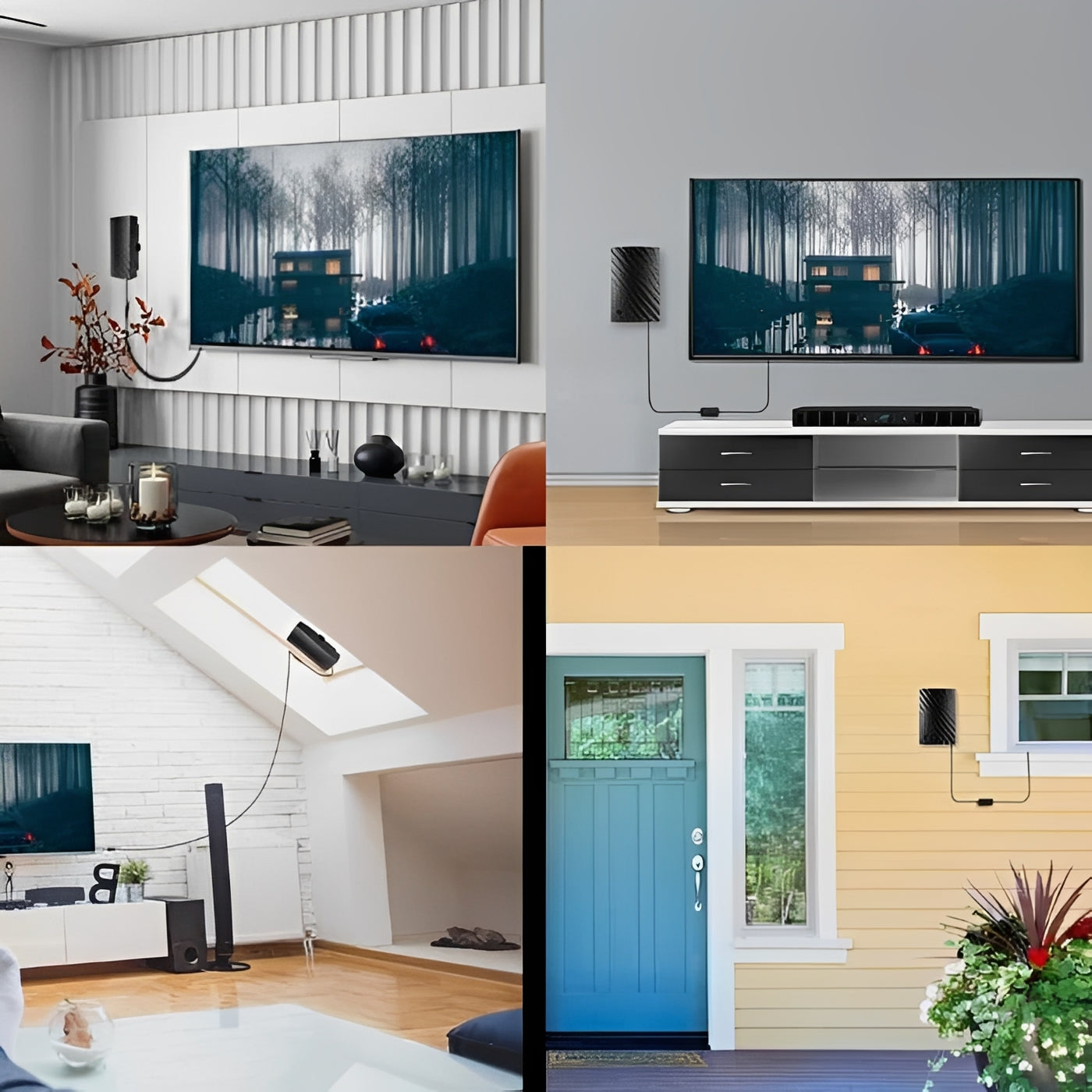 Antenne de télévision d'intérieur numérique transparente