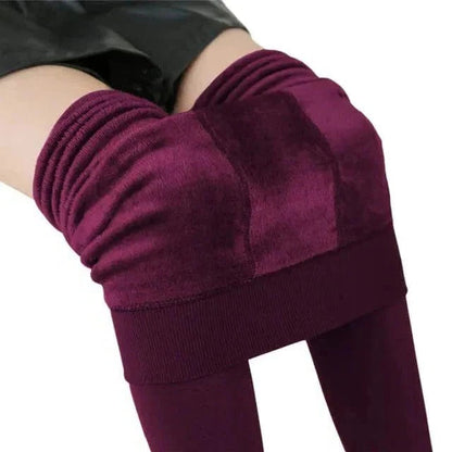 Legging polaire chaud taille haute pour femme