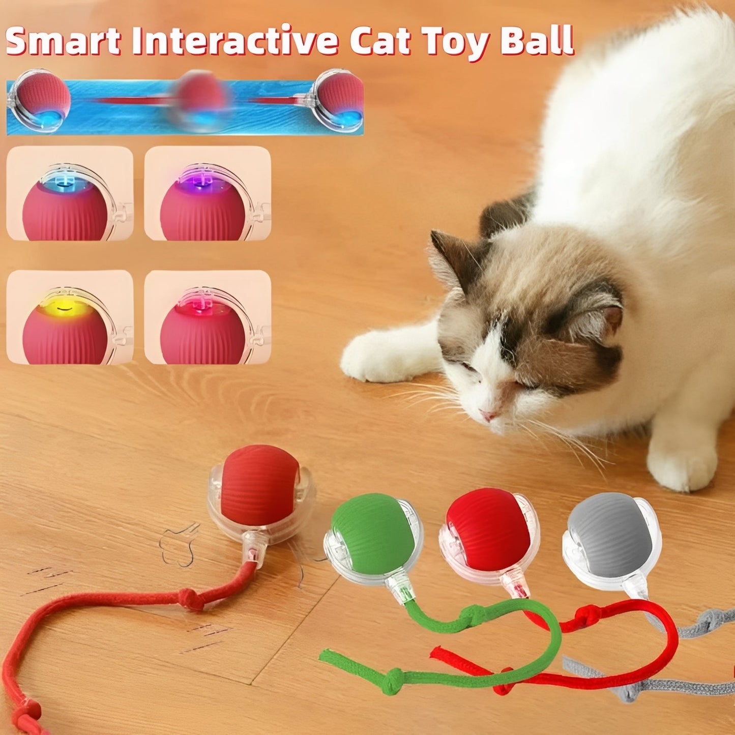 Jouet interactif roulant pour animaux de compagnie avec plumeau