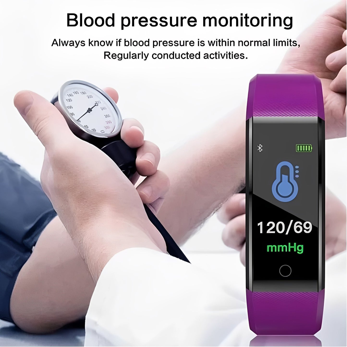 Montre de sport connectée avec cardiofréquencemètre et écran numérique
