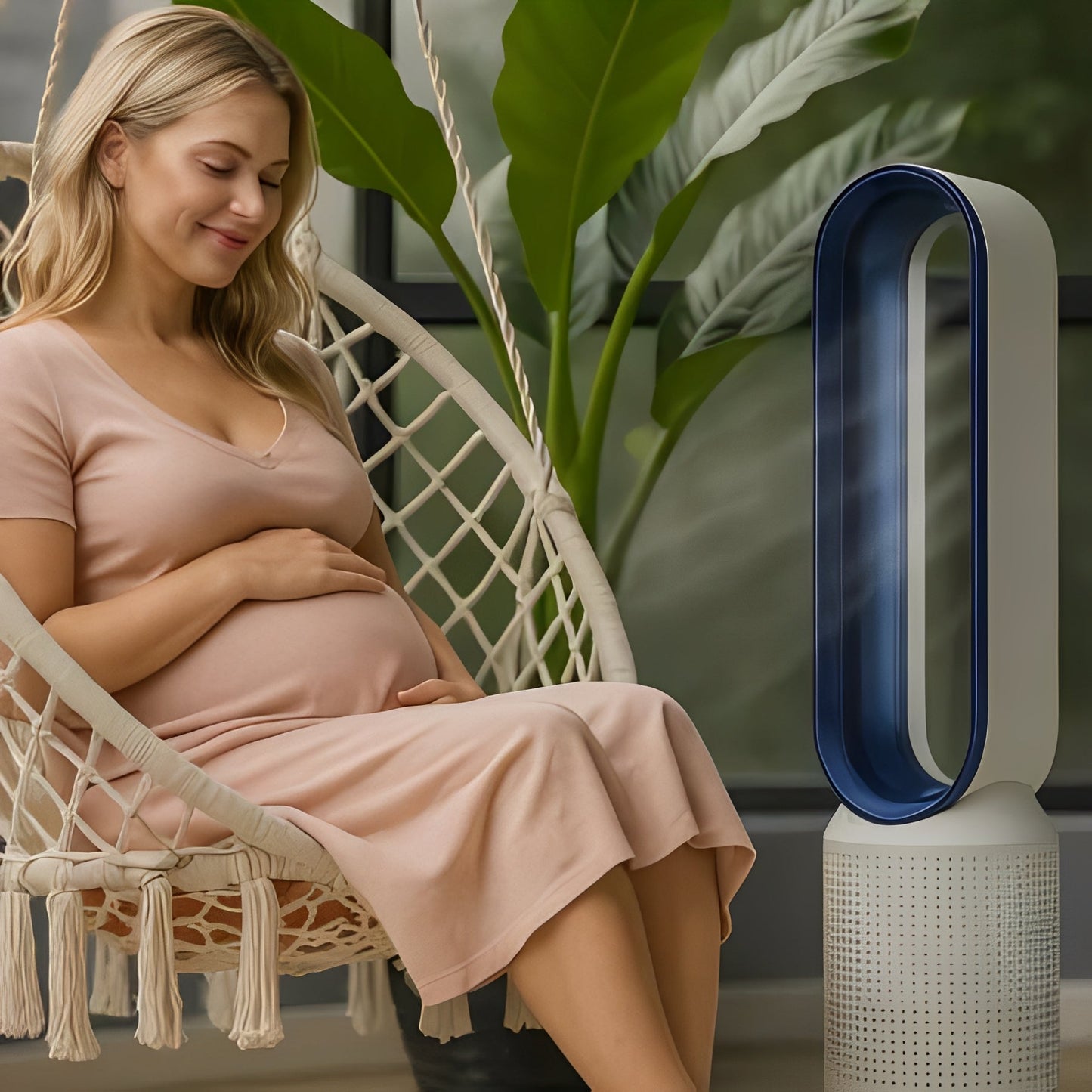 Ventilateur tour fin et silencieux avec télécommande