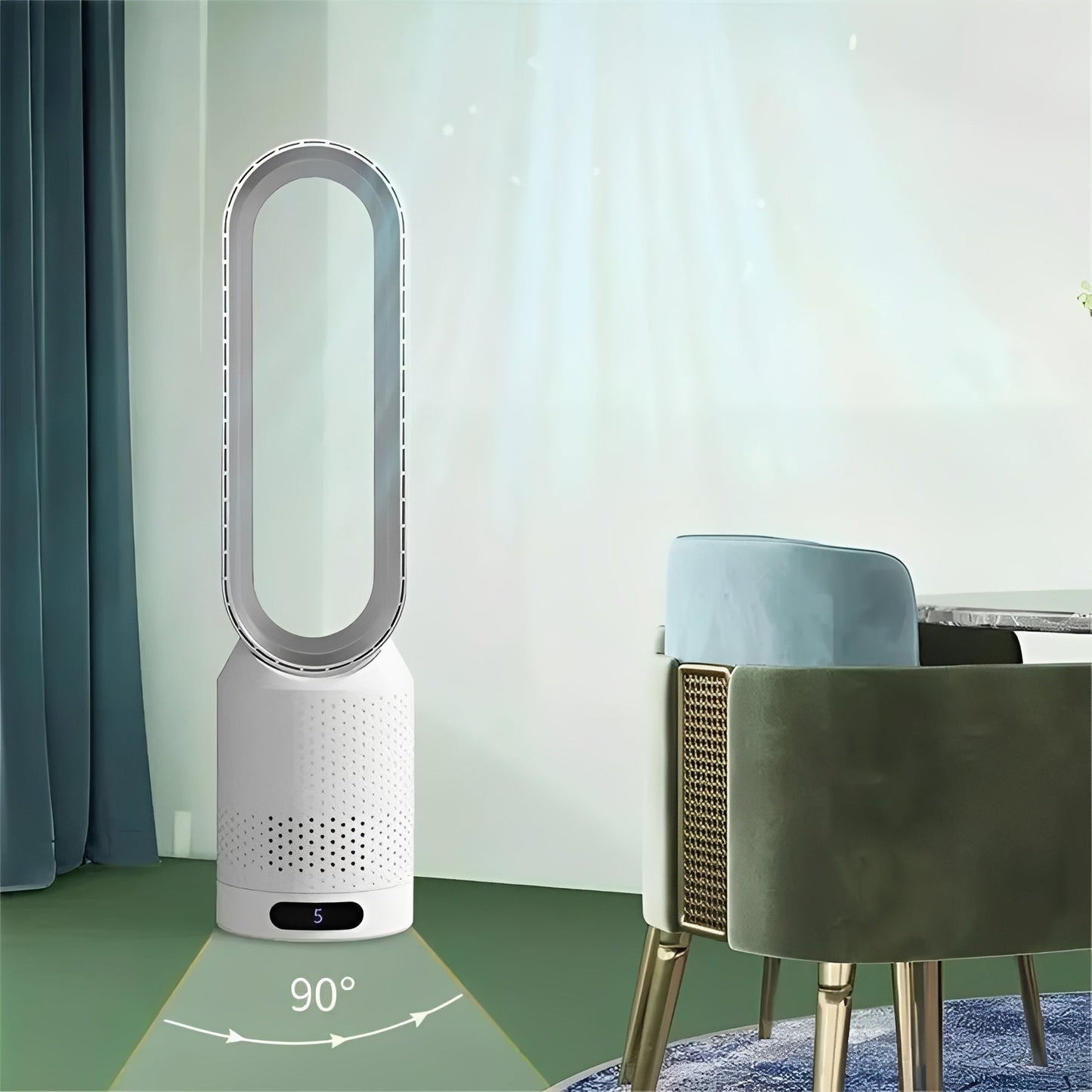 Ventilateur tour fin et silencieux avec télécommande