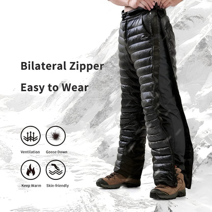 Pantalon de neige chaud et isolé avec fermeture éclair pour les sports d'hiver