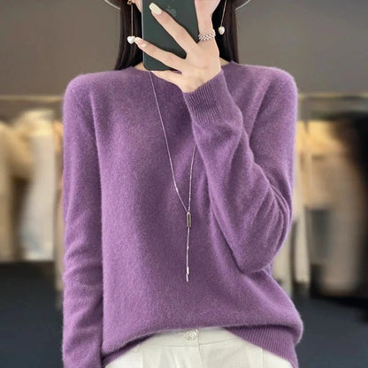 Pull col rond en laine mérinos douce