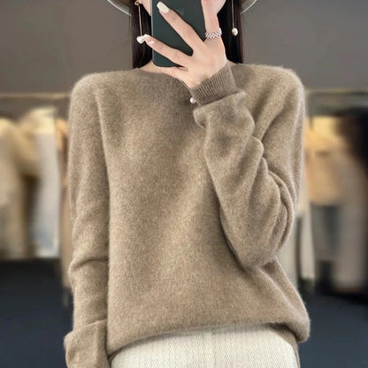 Pull col rond en laine mérinos douce