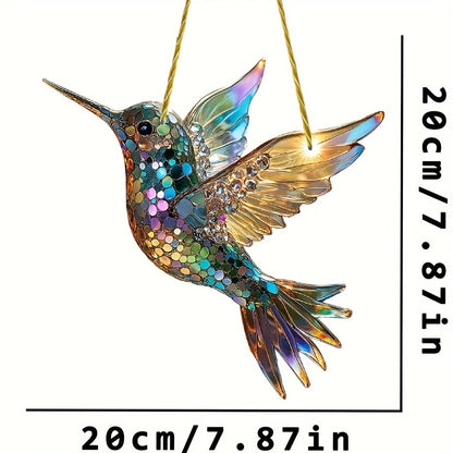 Décoration de fenêtre oiseau en verre éclatant