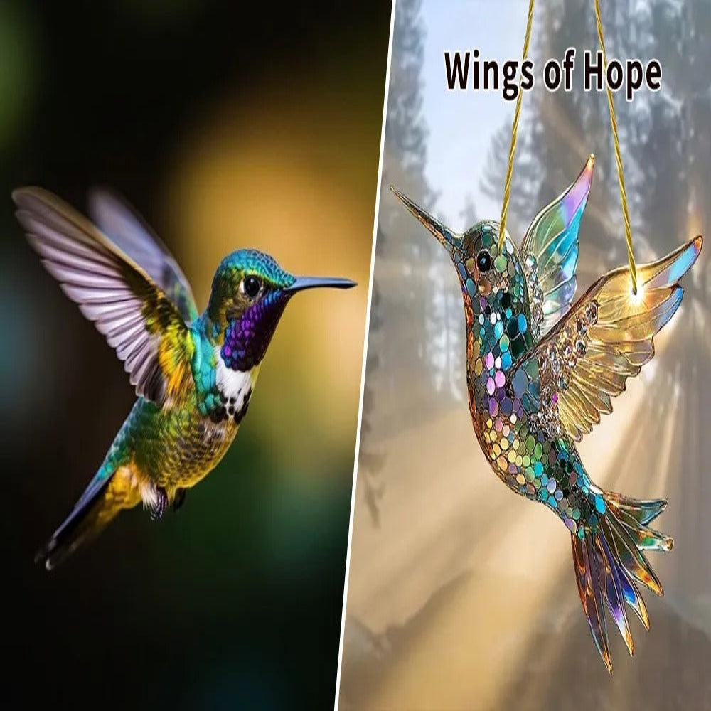 Décoration de fenêtre oiseau en verre éclatant