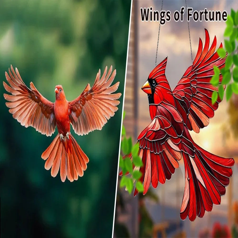 Décoration de fenêtre oiseau en verre éclatant