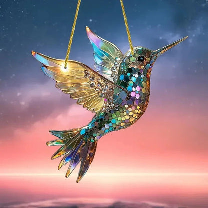 Décoration de fenêtre oiseau en verre éclatant
