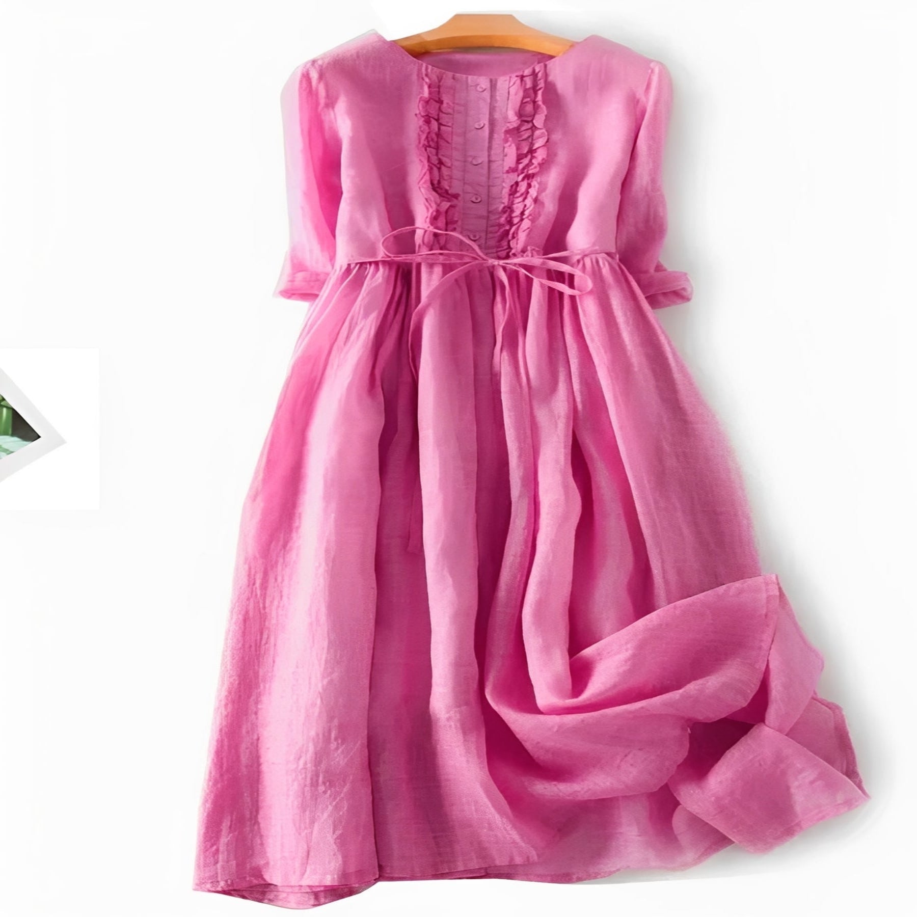 Floral Summer Dress with Ruffles for Ladies - Ortekor