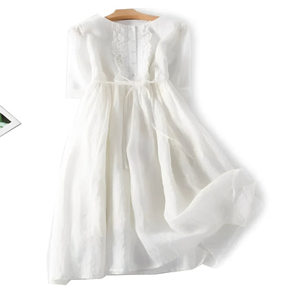 Robe d'été fleurie à volants pour femme