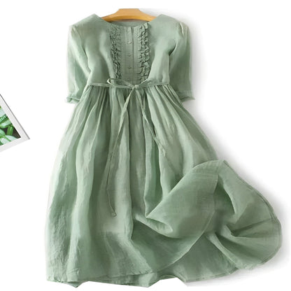 Robe d'été fleurie à volants pour femme