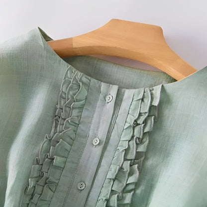 Robe d'été fleurie à volants pour femme