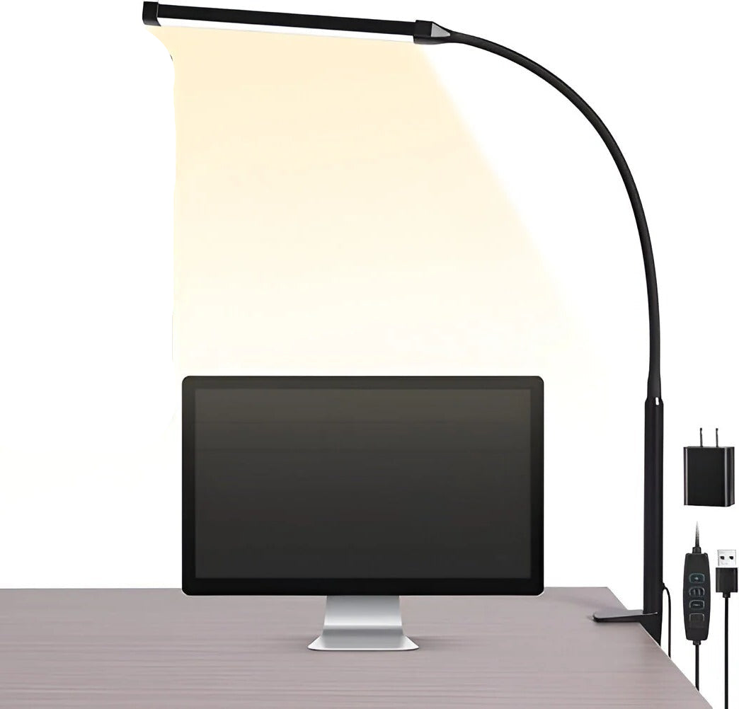 Lampe de table à LED lumineuse réglable avec col flexible