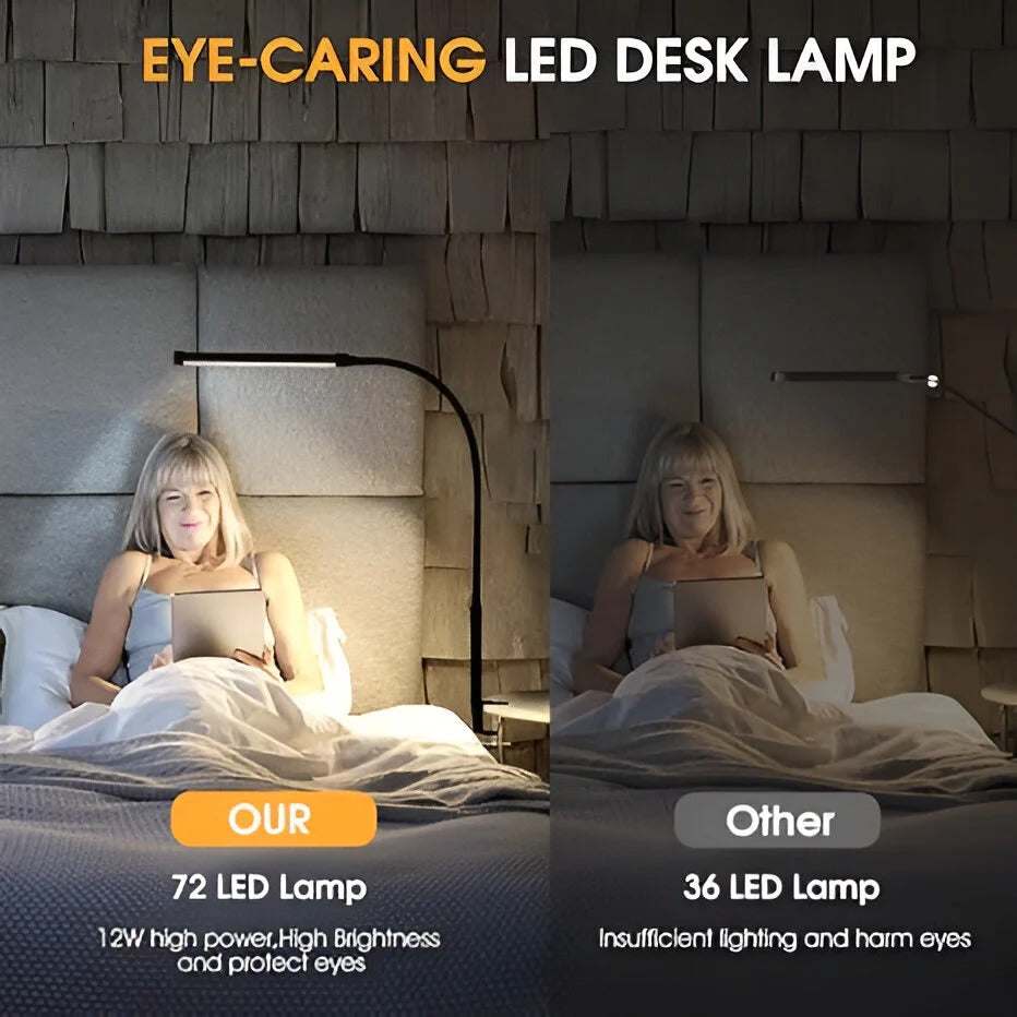 Lampe de table à LED lumineuse réglable avec col flexible